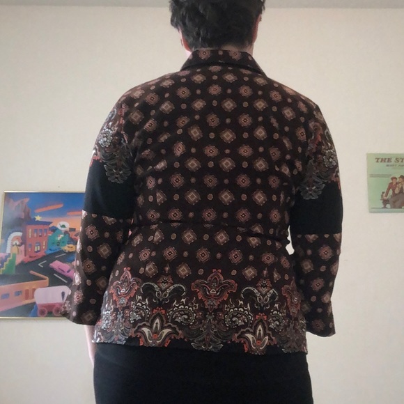 Vintage 70s groovy brown long sleeve button up - Picture 9 of 10